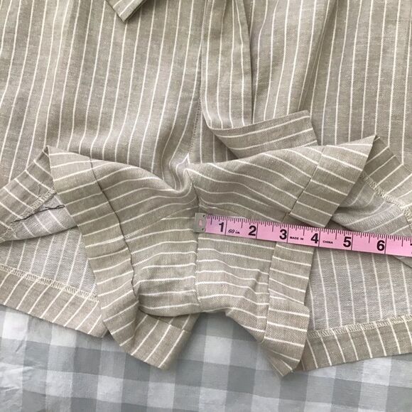 2/40$ Reitmans Beige Striped Linen Cotton Resort Bermuda Shorts NWT plus size 18 - Picture 9 of 11